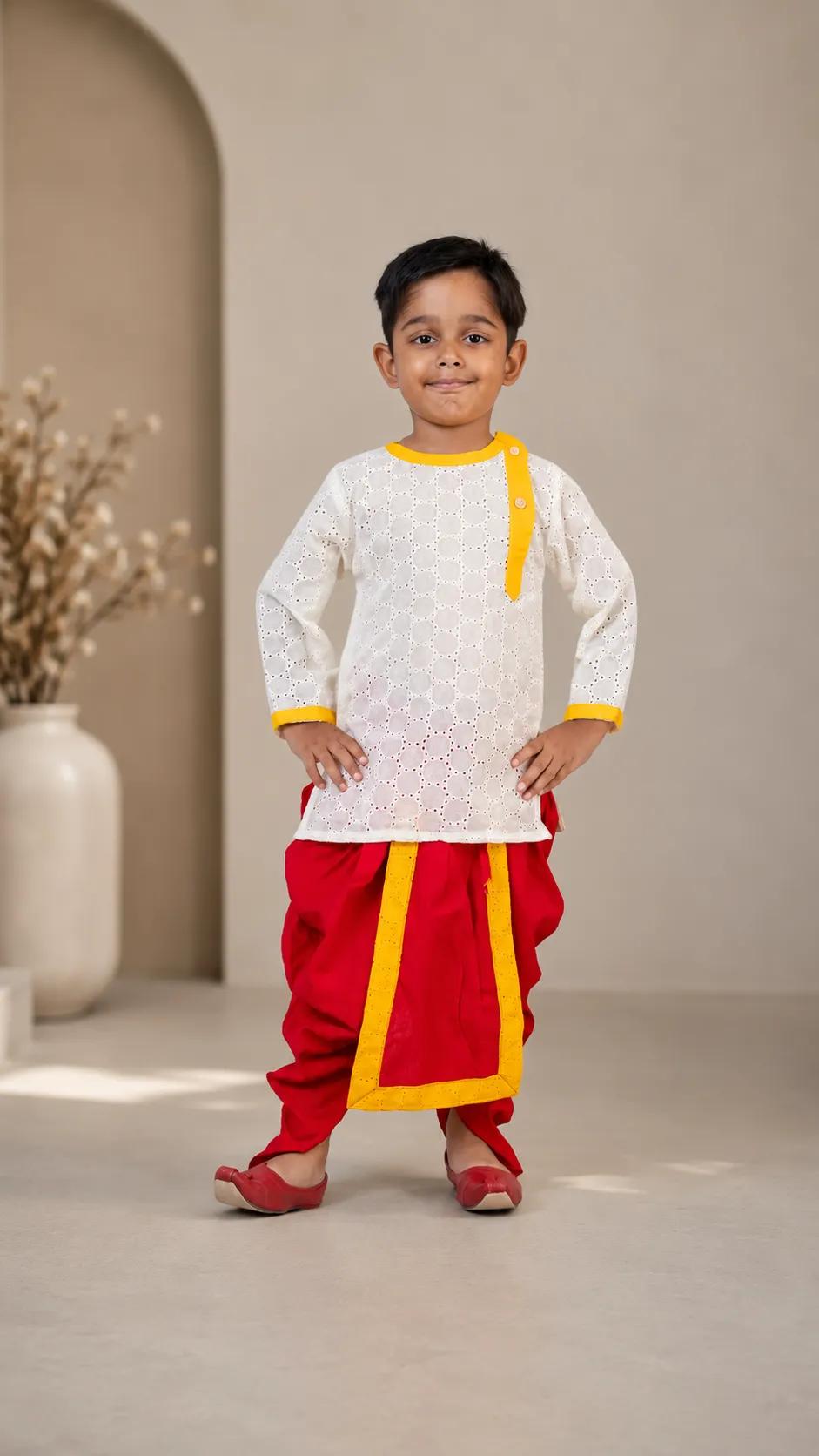 Baby dress - Handemade HawkobaFabric Dhuti Punjabi Set