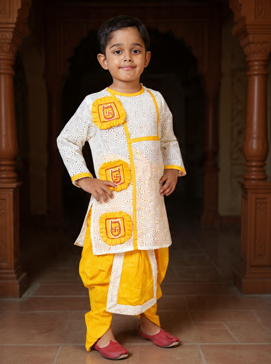 Baby dress - Handemade Cotton Fabric Dhuti Punjabi Set