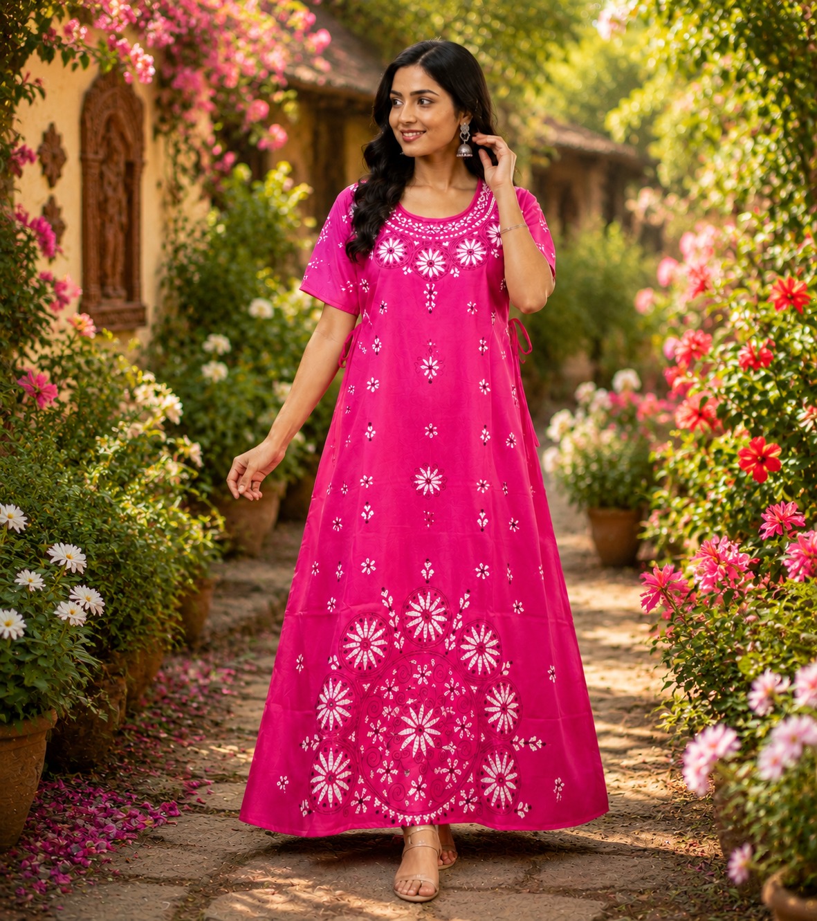Women's  Printed Cotton Maxi Kurti