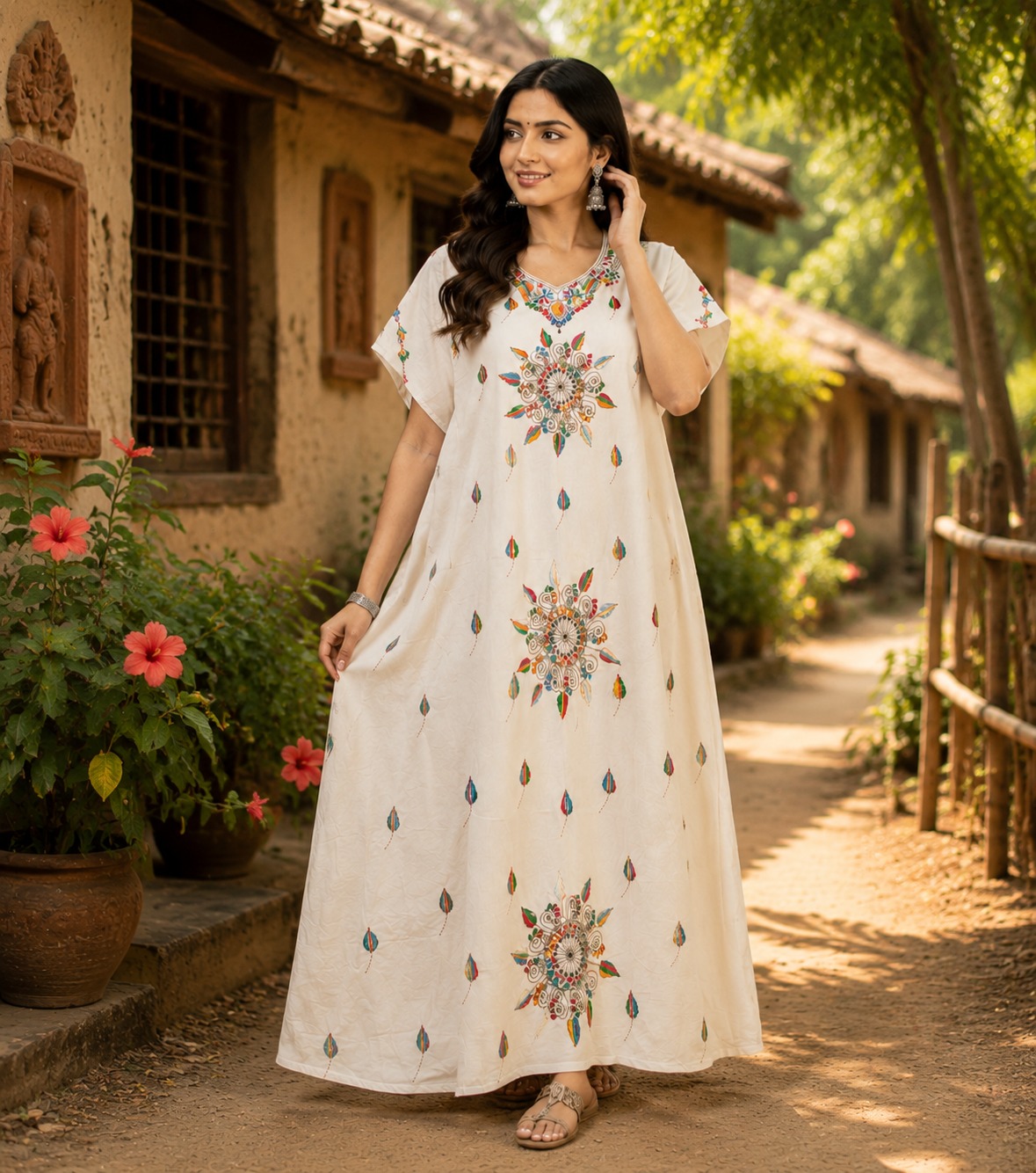 Women's  Printed Cotton Maxi Kurti