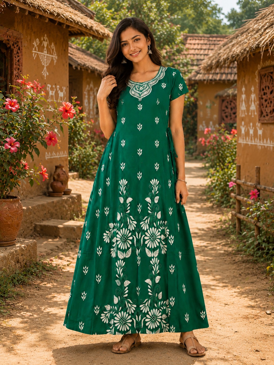 Women's  Printed Cotton Maxi Kurti