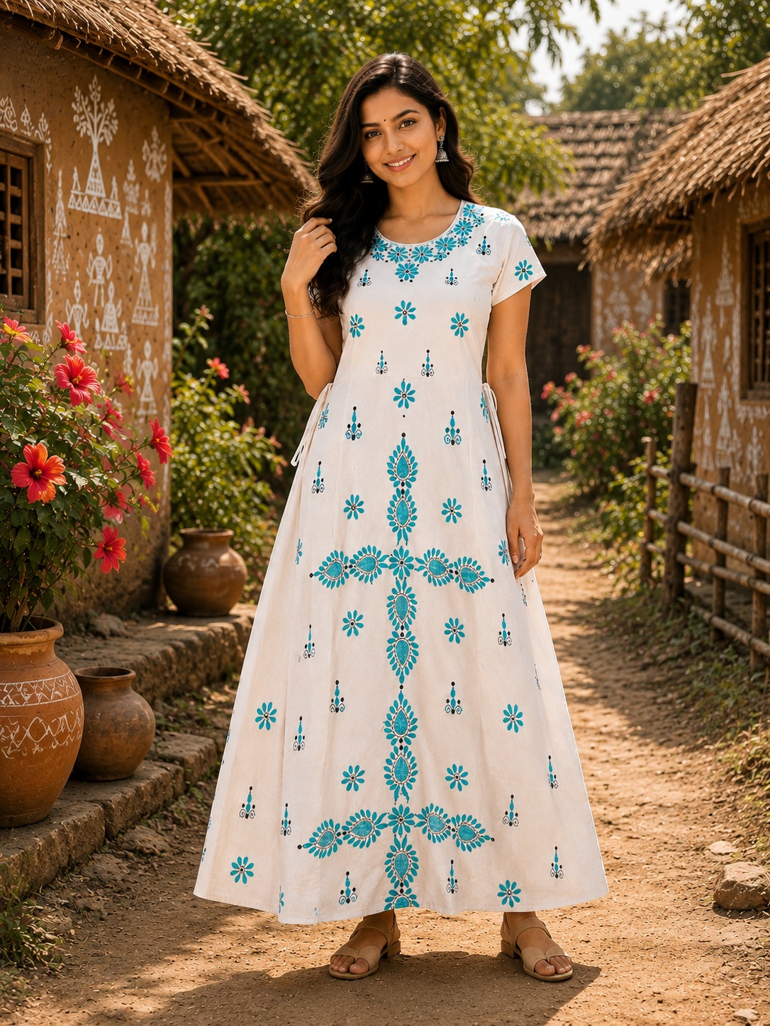 Women's  Printed Cotton Maxi Kurti