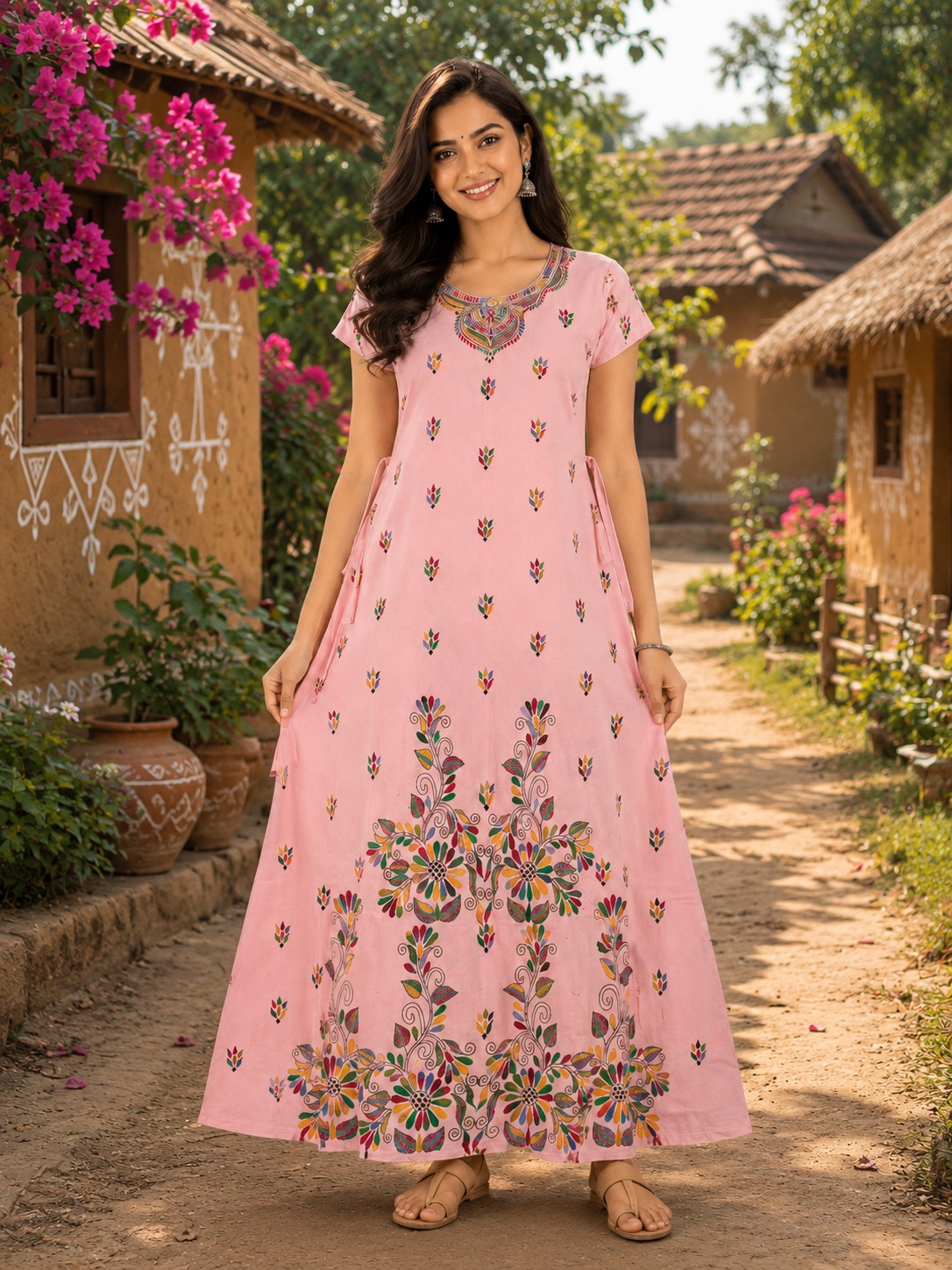 Women's  Printed Cotton Maxi Kurti