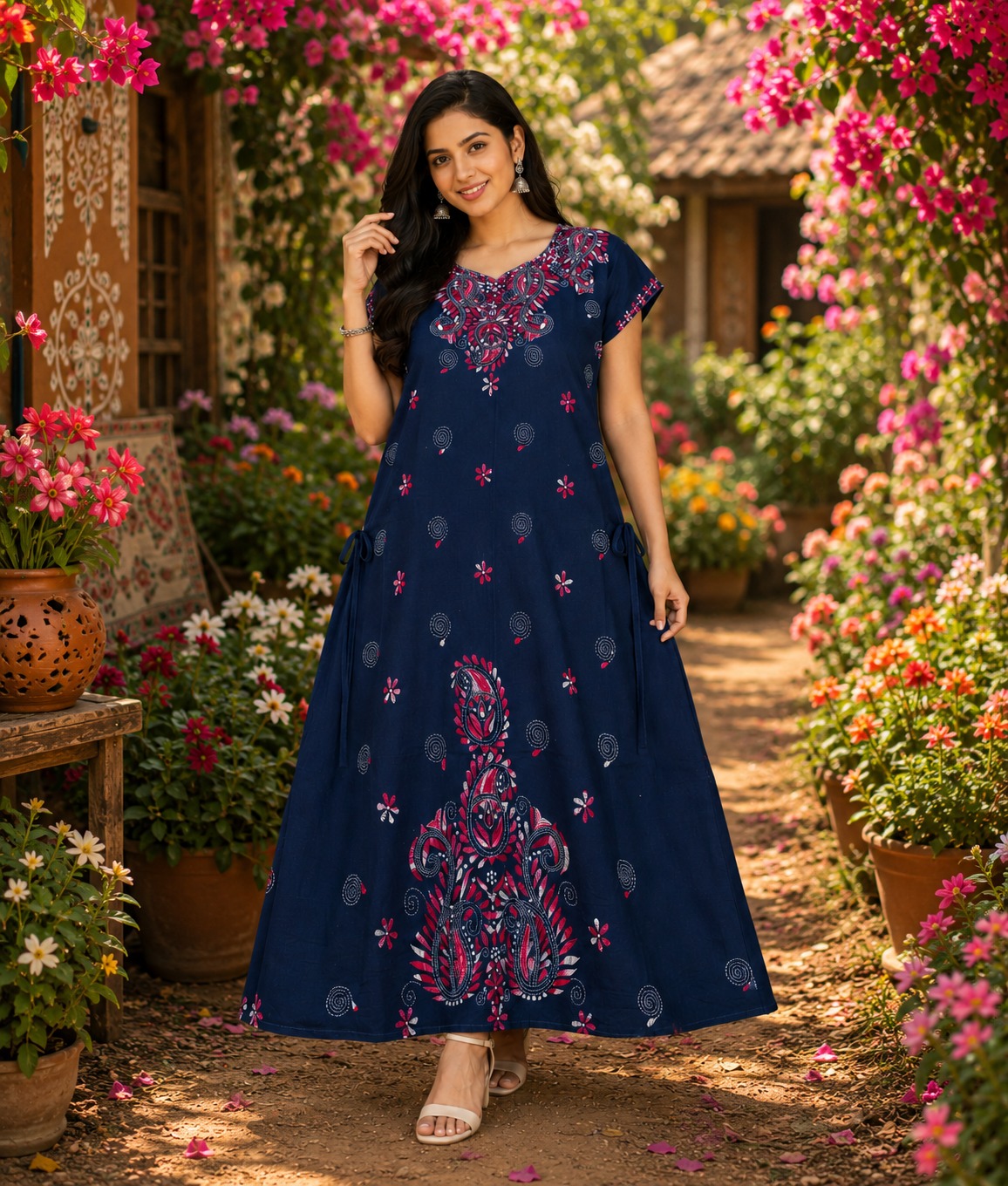 Women's  Printed Cotton Maxi Kurti