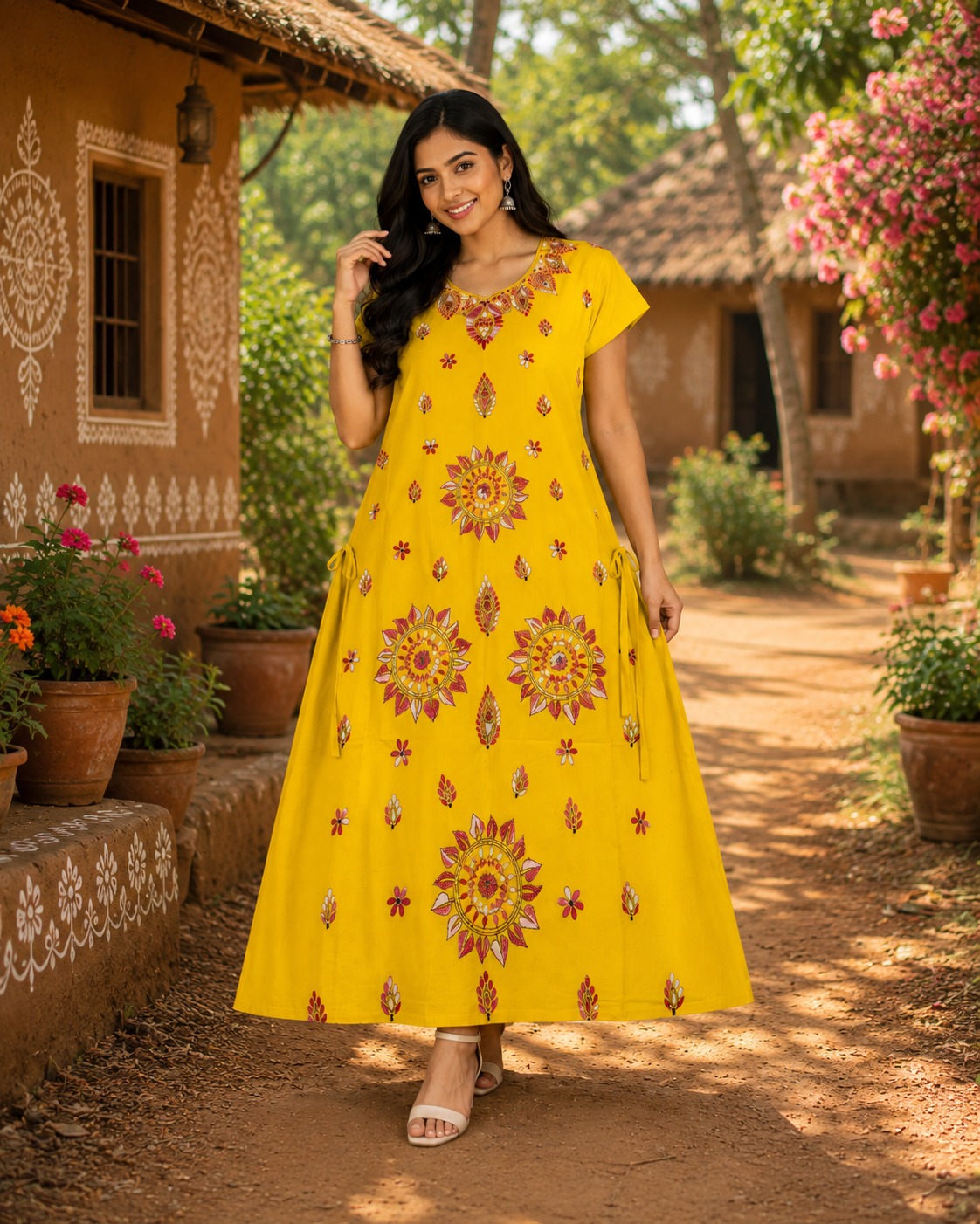 Women's  Printed Cotton Maxi Kurti