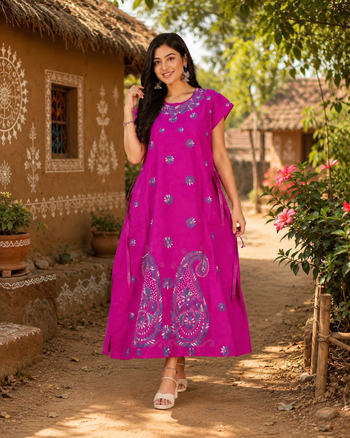 Women's  Printed Cotton Maxi Kurti