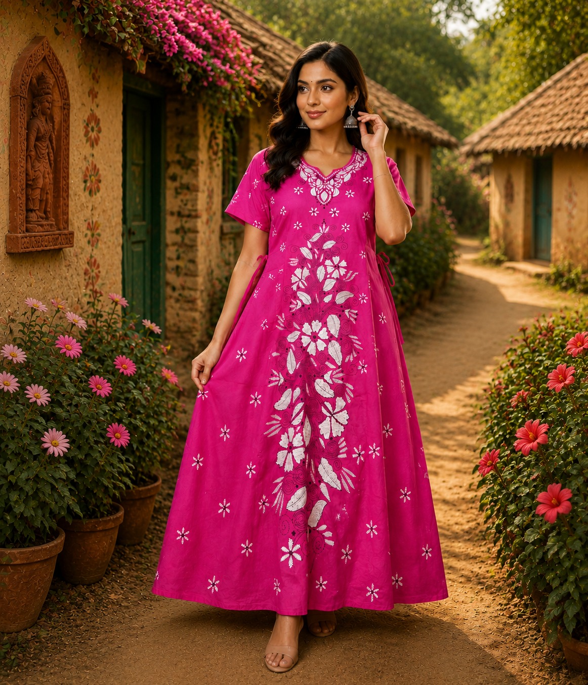 Women's  Printed Cotton Maxi Kurti