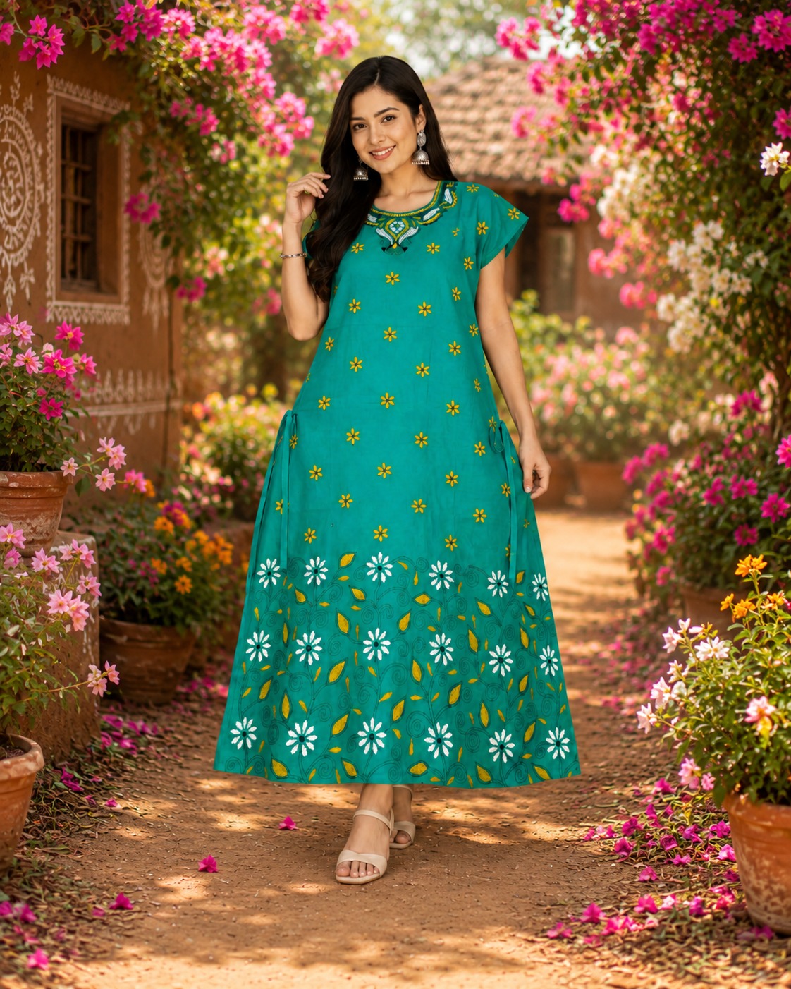 Women's  Printed Cotton Maxi Kurti