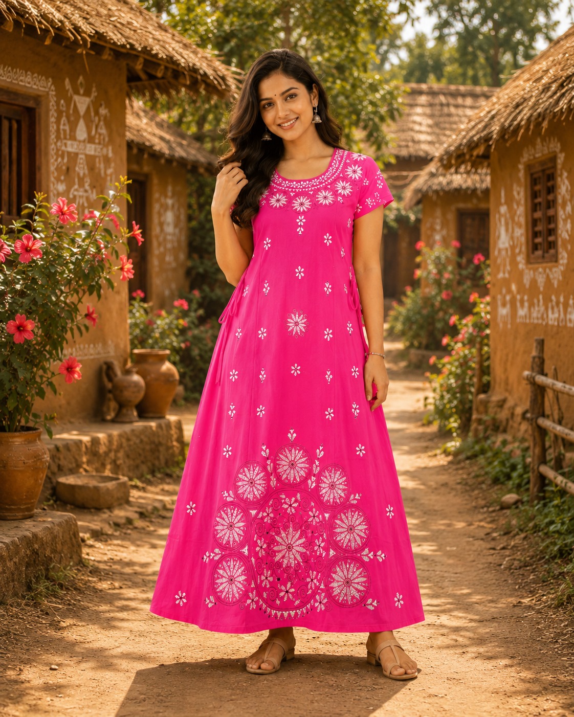 Women's  Printed Cotton Maxi Kurti