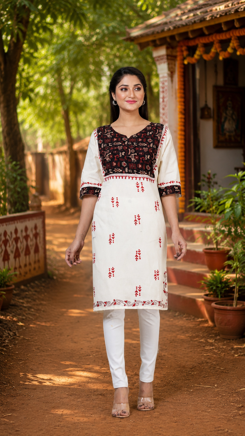 Women's Handmade Kantha Stitch Cotton Kurti