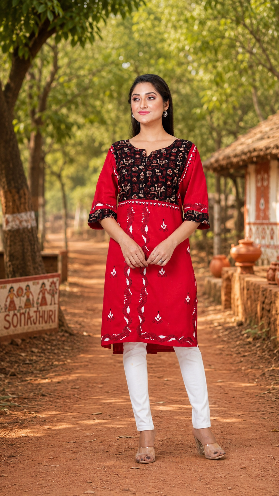 Women's Handmade Kantha Stitch Cotton Kurti
