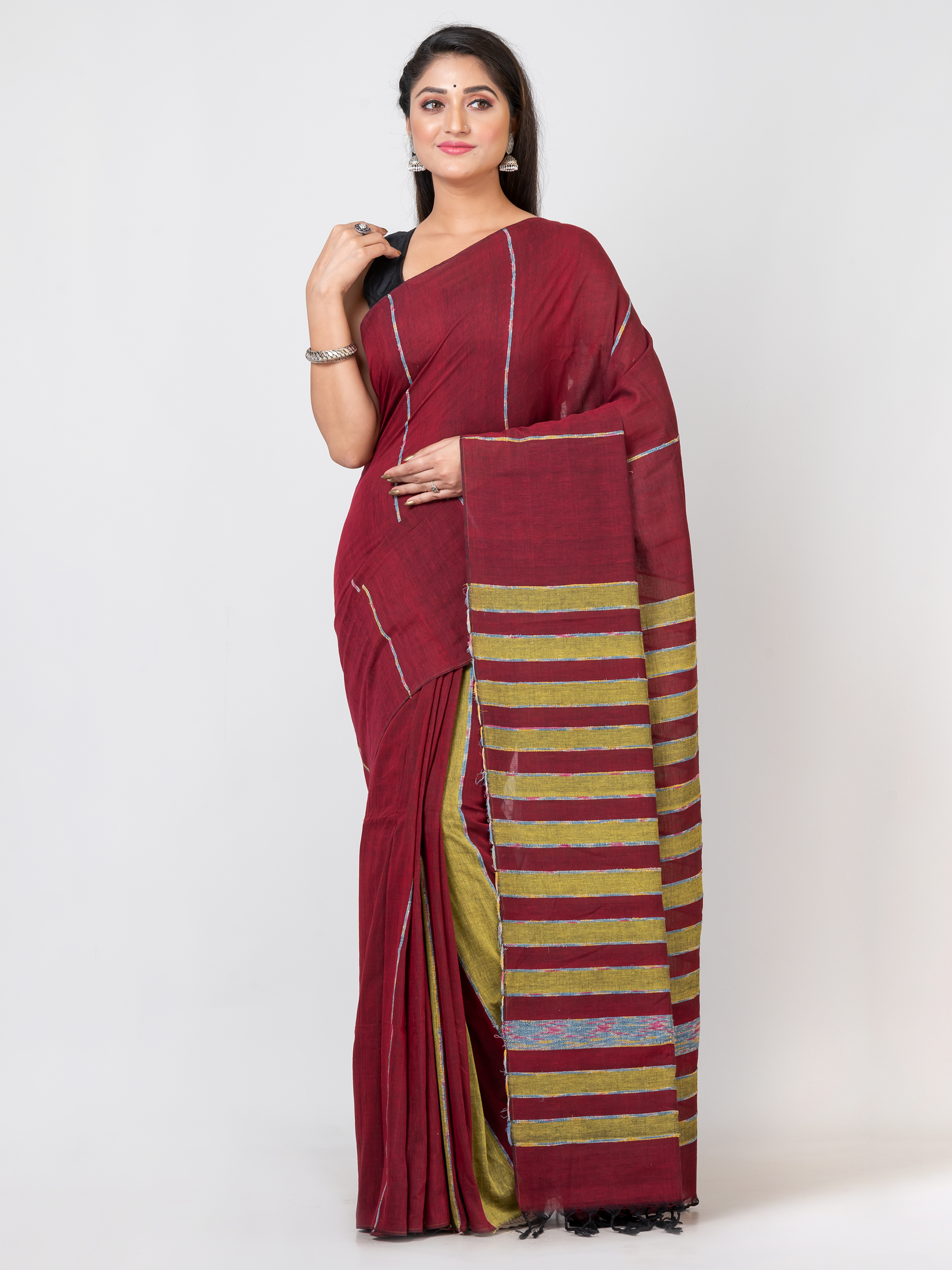 Handmade Pure Cotton Khesh Saree