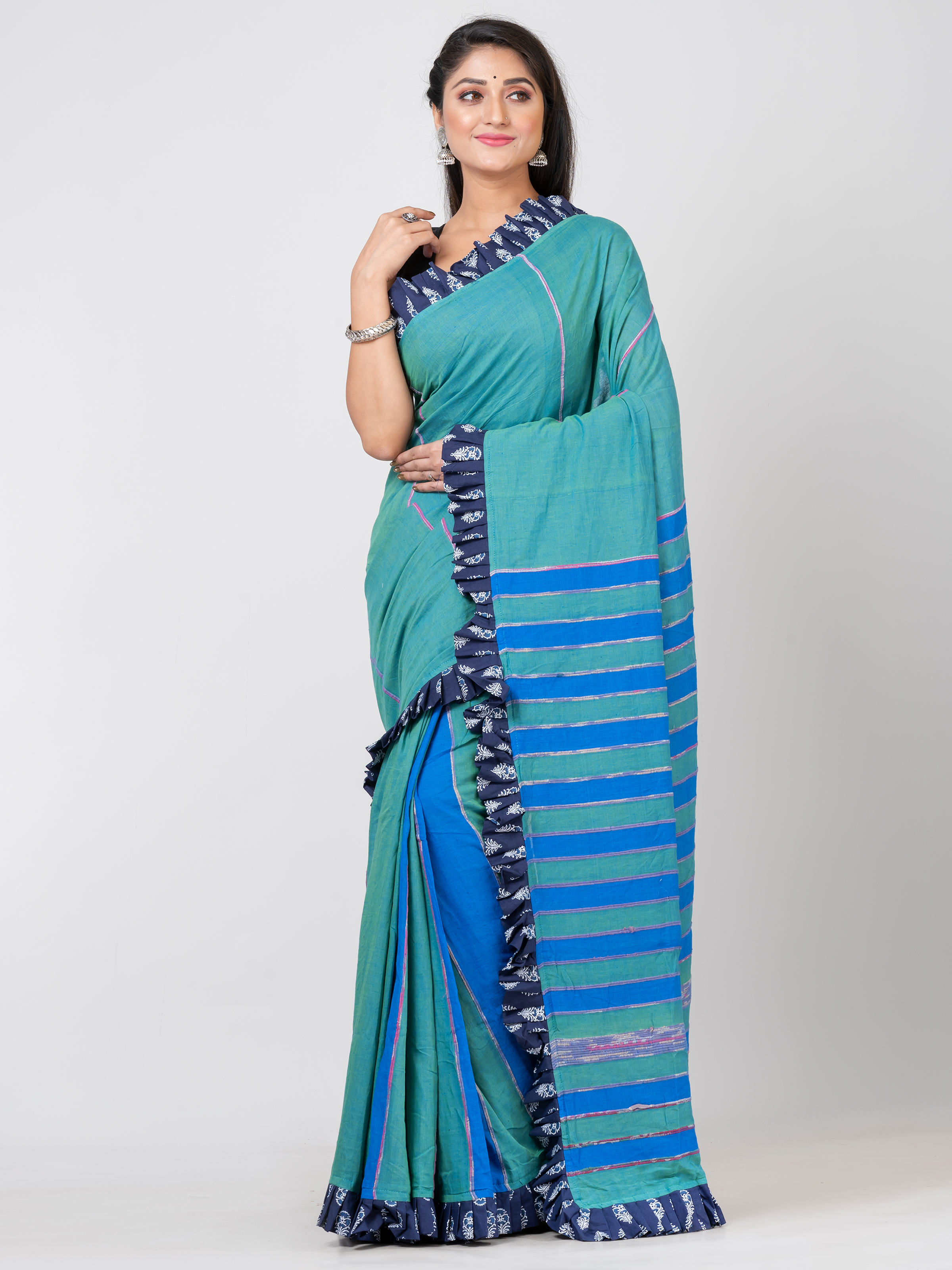 Handmade Pure Cotton Khesh Saree