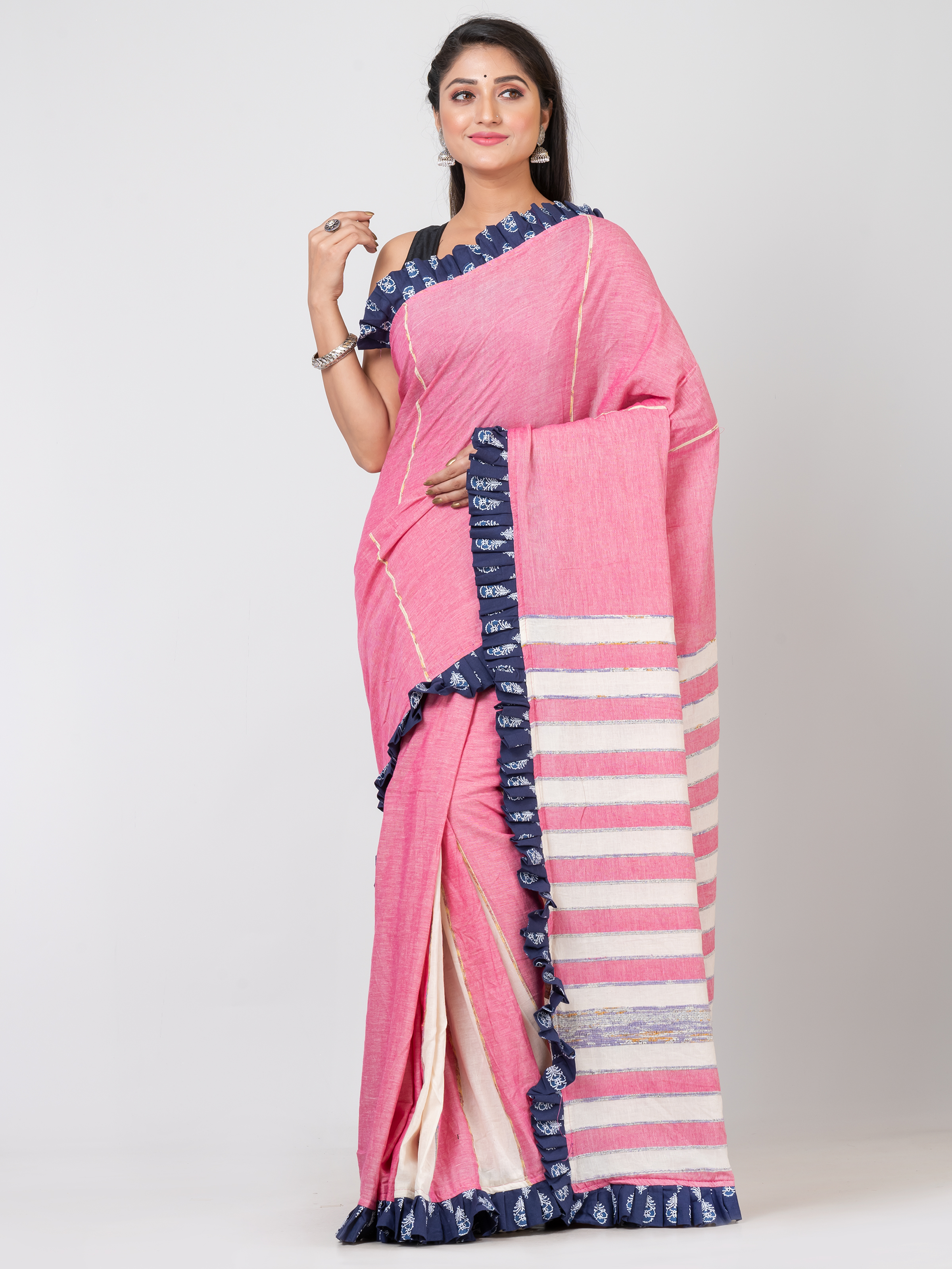 Handmade Pure Cotton Khesh Saree